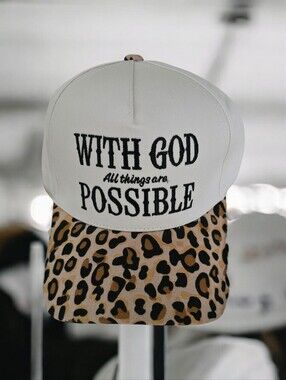 With God All Things Are Possible Embroidered Adjustable Cap, NEW